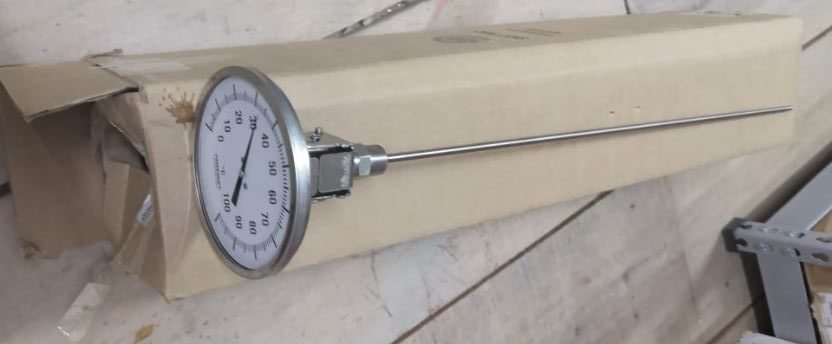 Termómetro Bimetalico 0-100 °C Conexión ½” NPT, 24” Largo del Vástago – Bimetallic Thermometer 0-100 °C, ½” NPT, 24” Stem - Image 3